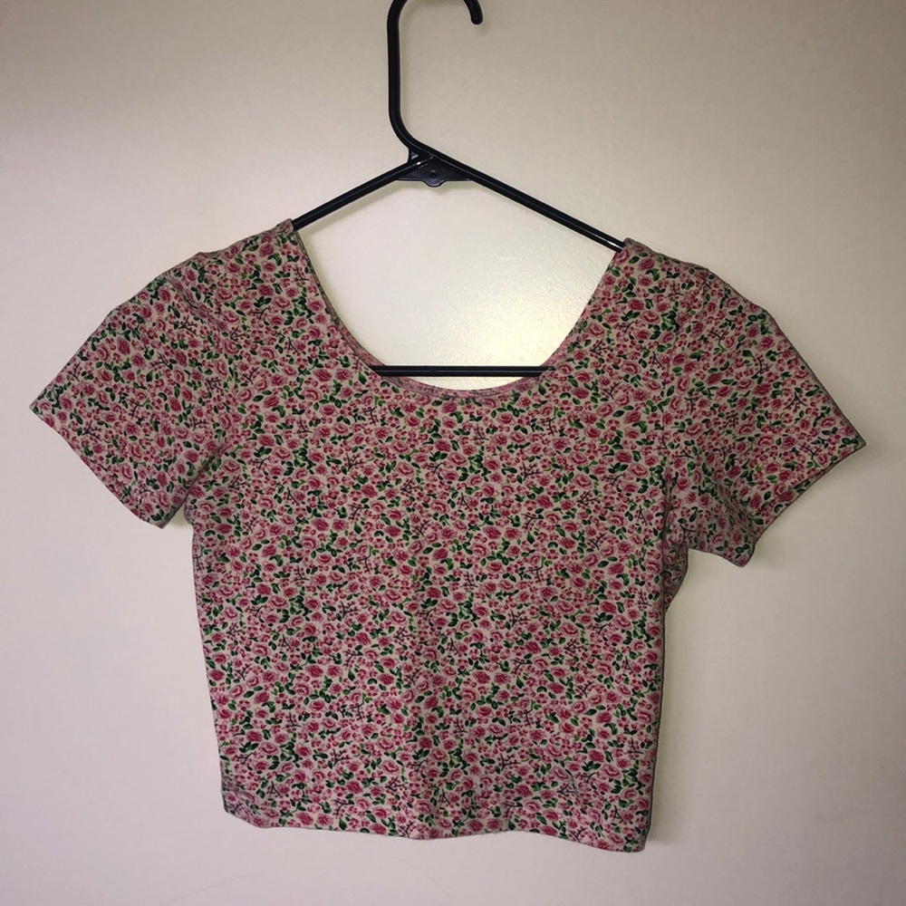 American Apparel wore and pink rose crop top